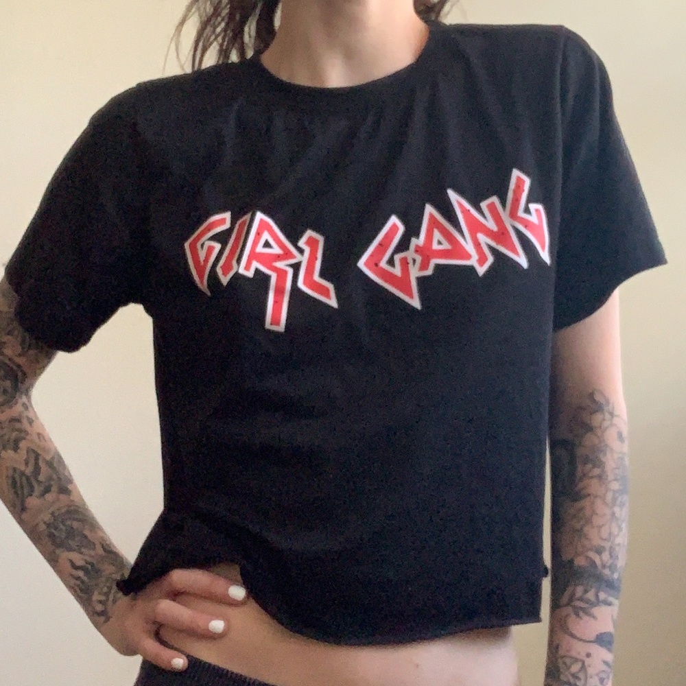 GIRL GANG Black Crop Top - Picture 3 of 4